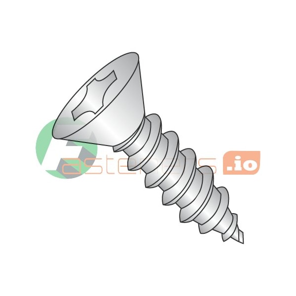 Newport Fasteners Self-Drilling Screw, #6 x 2 in, Plain 18-8 Stainless Steel Flat Head Phillips Drive, 2000 PK 594067 - main